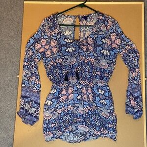 Floral Long Sleeve Women's Romper